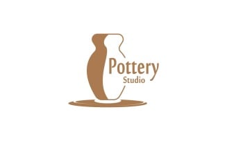 Pottery Studio Logo Vector Template Illustration 8