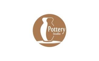 Pottery Studio Logo Vector Template Illustration 9