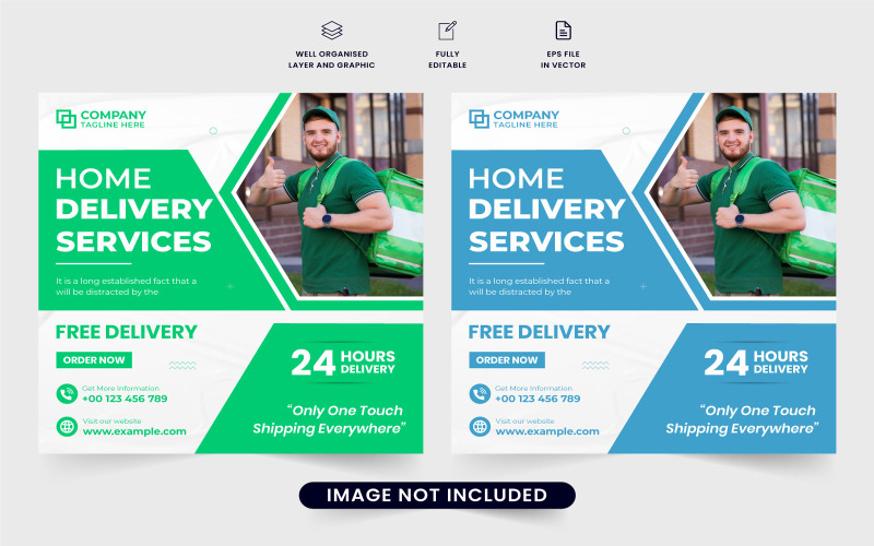 Supermarket home delivery service vector Social Media