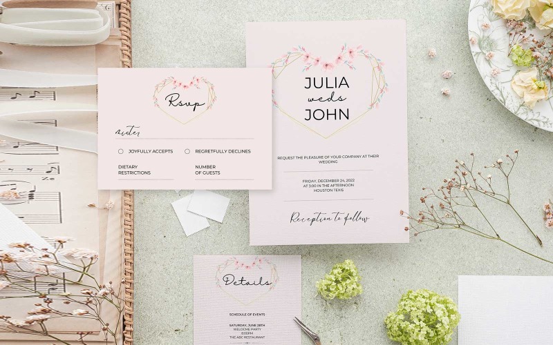 Wedding Arrangement & invitation Card Template Social Media