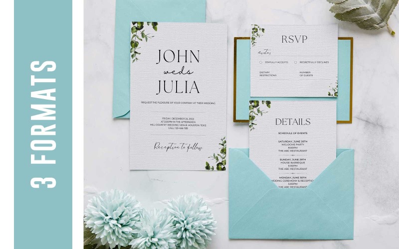 Wedding Invitation Card Canva Template Social Media