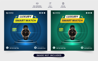 Wristwatch sale social media post vector
