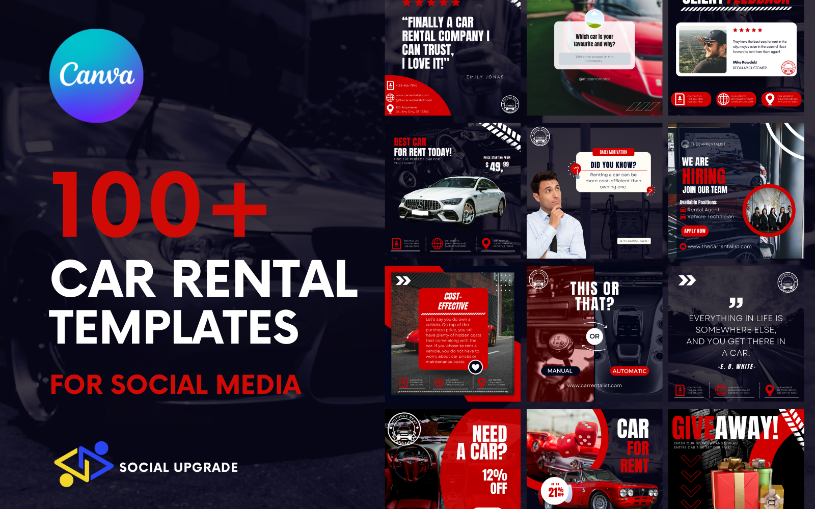 100 Car Rental Templates for Social Media