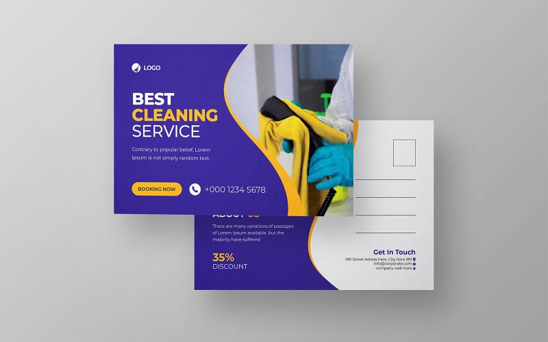 Cleaning Service Postcard Corporate Identity
