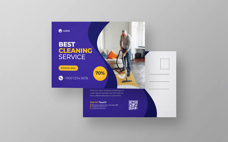 Modern Cleaning Service Postcard Corporate Identity