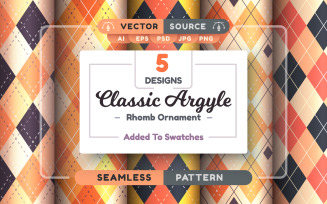 Set 5 Argyle Seamless Patterns | Elements PNG, Design Pattern 2