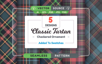 Set 5 Tartan Seamless Patterns | Elements PNG, Design Pattern 2