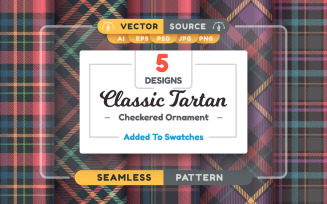Set 5 Tartan Seamless Patterns | Elements PNG, Design Pattern