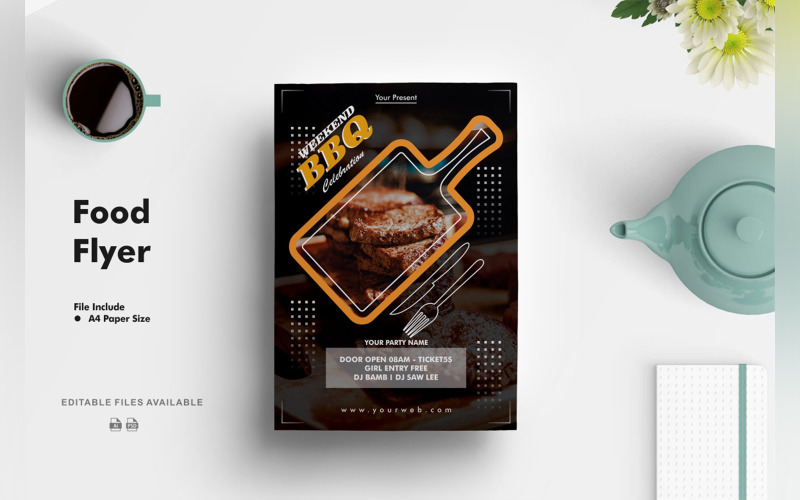 Barbeque Steak Flyer Template Corporate Identity