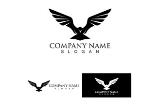 Flying Bird Silhouette Logo Template V14