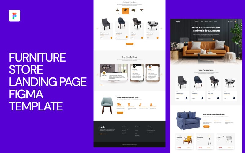 Furniture Store Landing Page Figma Template UI Element