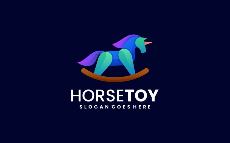 Horse Toy Gradient Logo Style Logo Template