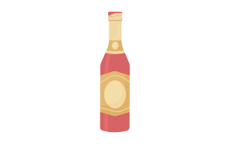 Bottle of champagne semi flat color vector object