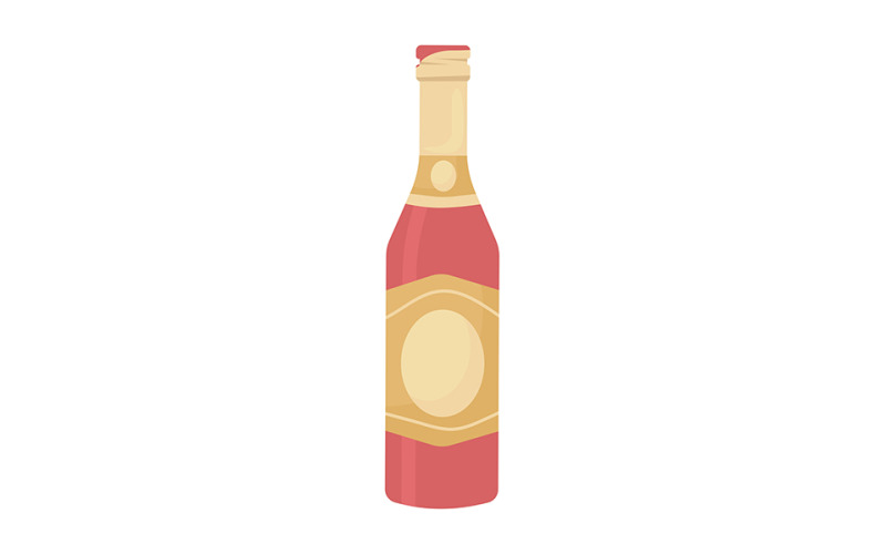 Bottle of champagne semi flat color vector object Illustration
