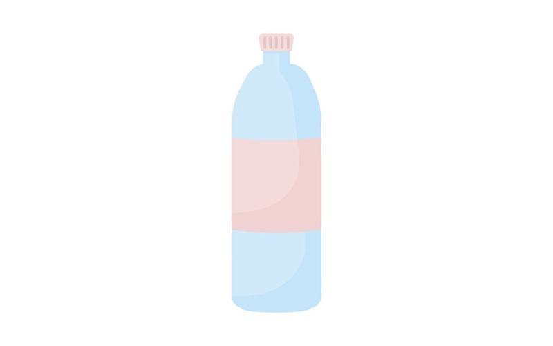 Bottle with fresh water semi flat color vector object Illustration