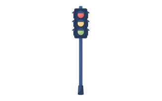 Traffic light semi flat color vector object