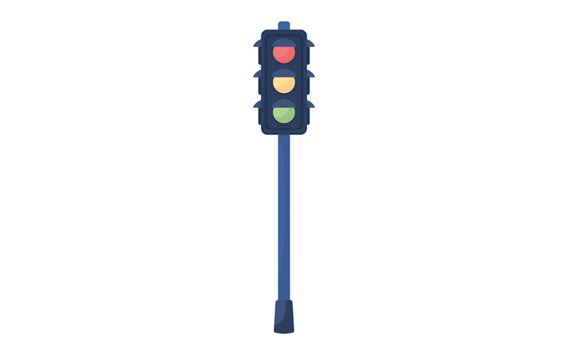 Traffic light semi flat color vector object Illustration