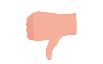 Dislike semi flat color vector hand gesture