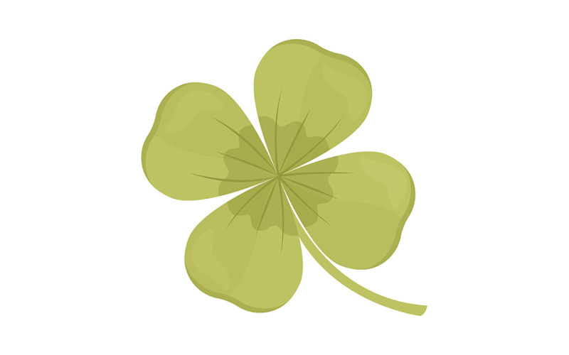 Four leaf clover semi flat color vector object Illustration