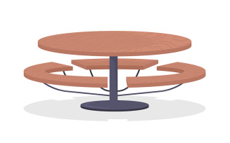 Outdoor table semi flat color vector item