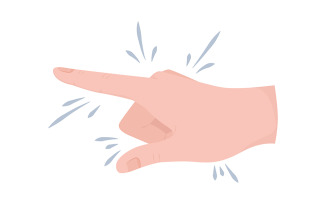 Pointing semi flat color vector hand gesture