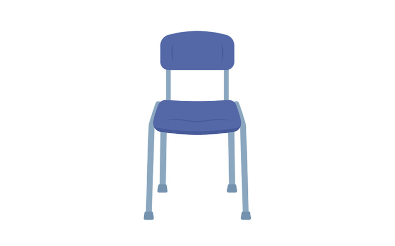 Blue empty chair semi flat color vector object Illustration