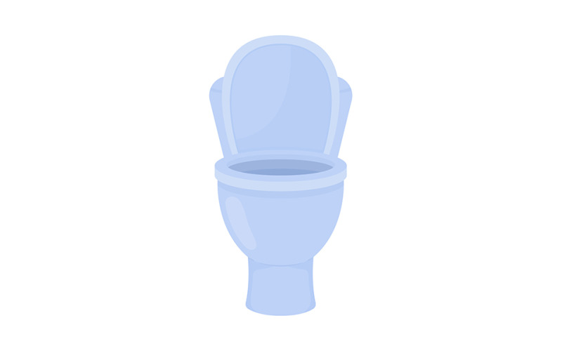 Clean open toilet bowl semi flat color vector object Illustration