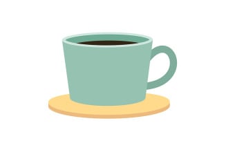 Cup of strong coffee semi flat color vector object
