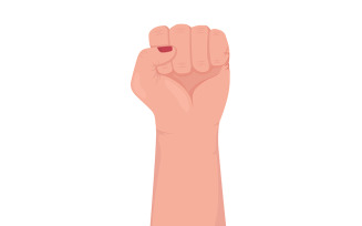 Feminist protest semi flat color vector hand gesture