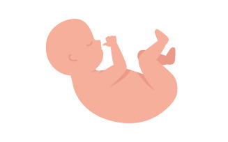 Newborn baby semi flat color vector character