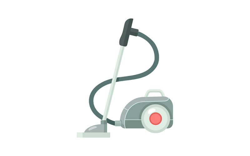 Vacuum cleaner semi flat color vector object Illustration