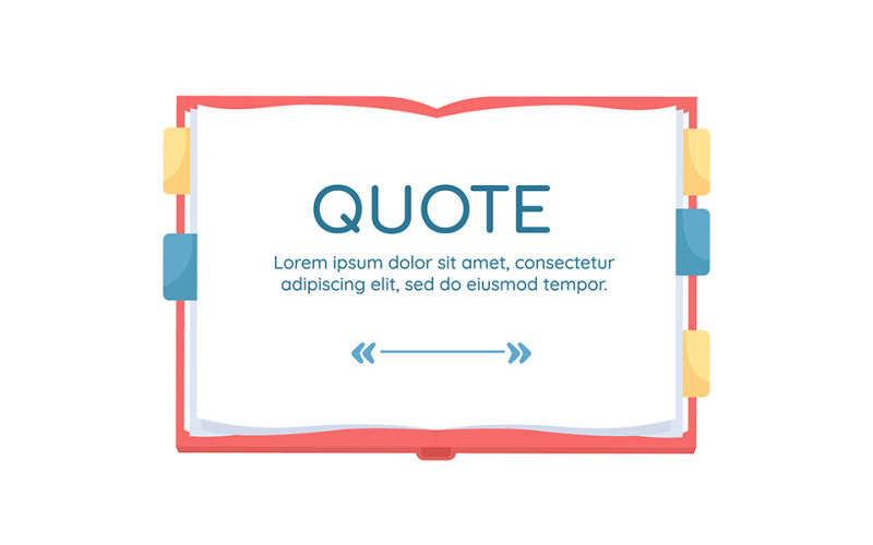Famous writer quote textbox with flat object Illustration