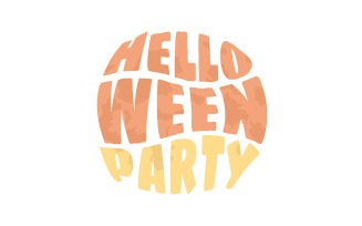 Halloween party semi flat color vector text