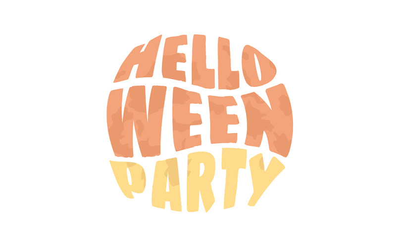 Halloween party semi flat color vector text Illustration