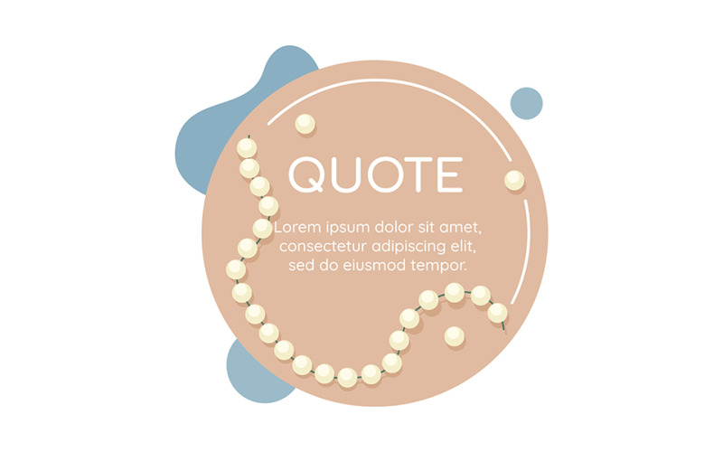 Jewelry quote textbox with flat object Illustration