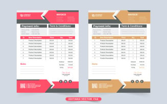 Product purchase cash receipt template vector design