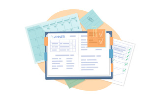 Work planner 2D vector isolated illustration