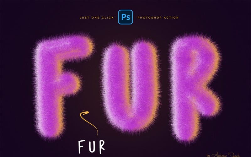 Fur Effect Photoshop Action Illustration