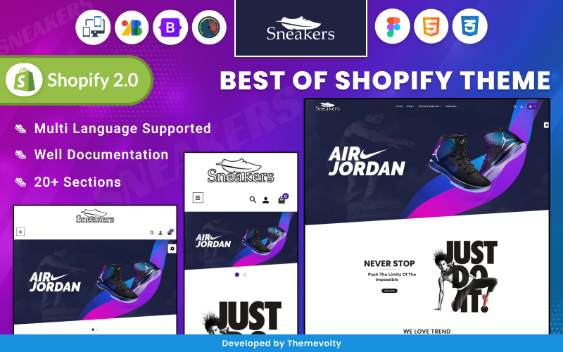Sneakers Responsive World–Footwear Sport–Shoes Shopify 2.0 Store Shopify Theme