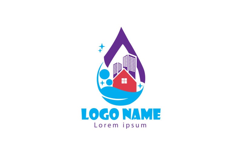 Unique Cleaning Logo Design Logo Template