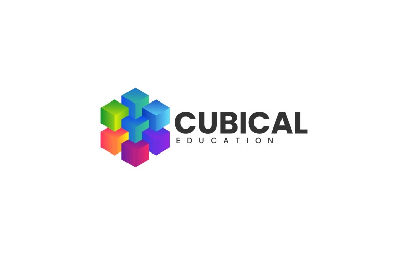 Cubical Gradient Colorful Logo Logo Template