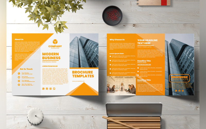 Modern Business Tri-Fold Brochure Corporate Identity