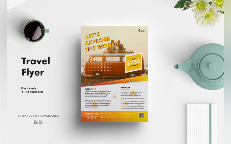 Travel Holiday Flyer Template 1 Corporate Identity