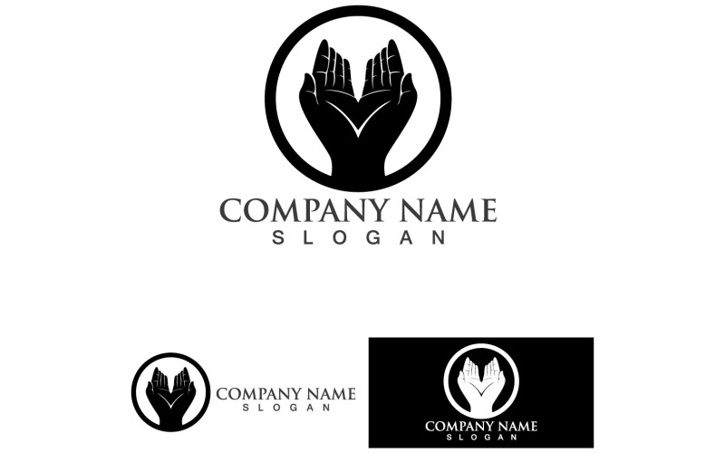 Hand Hope Logo And Symbol Care Vector V17 Logo Template