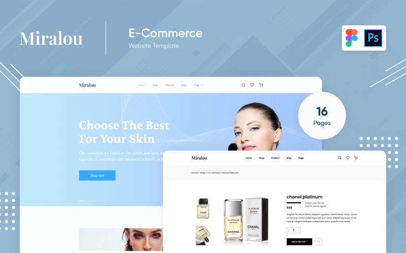 Miralou Three - Cosmetic Store eCommerce Theme UI Element