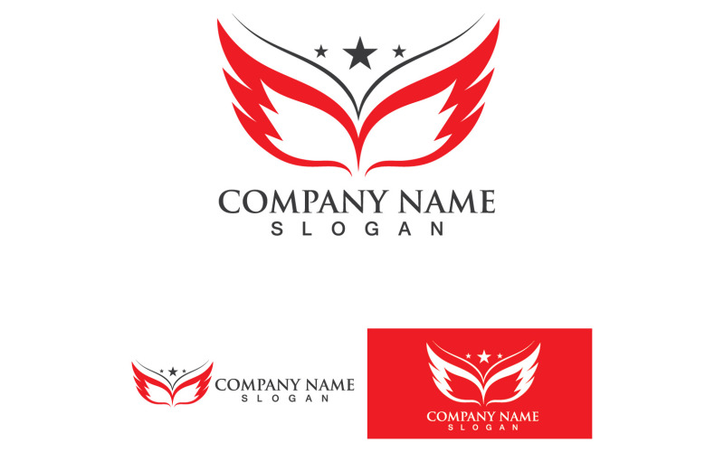 Wing Star Bird Logo Vector Icon V30 Logo Template