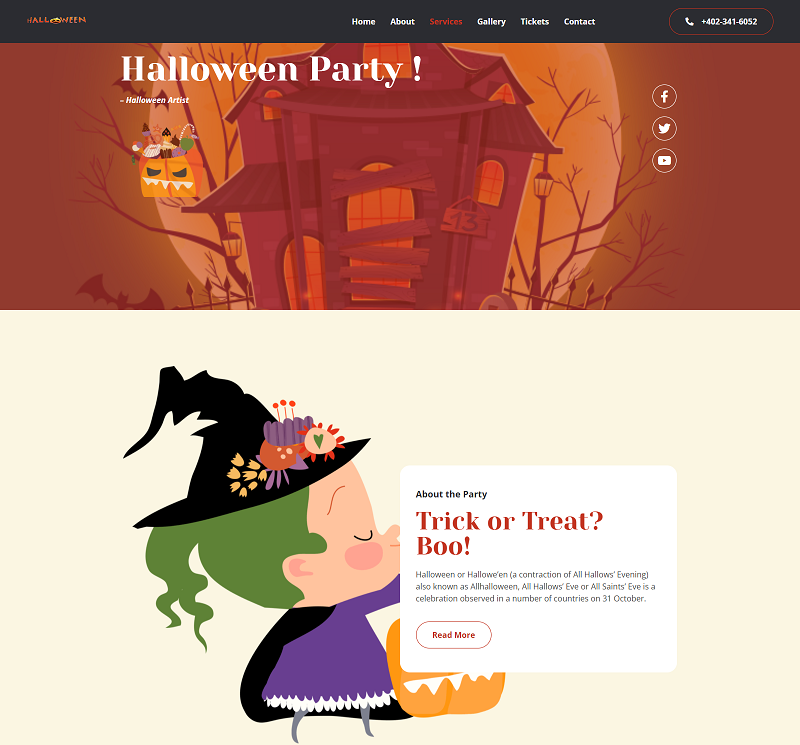 Halloween Party Elementor Template Kit