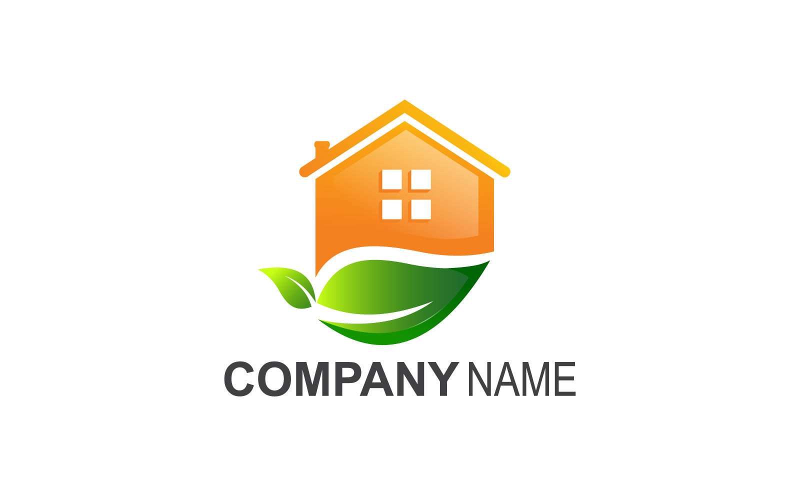 Minimalist Modern House And Leaf Logo