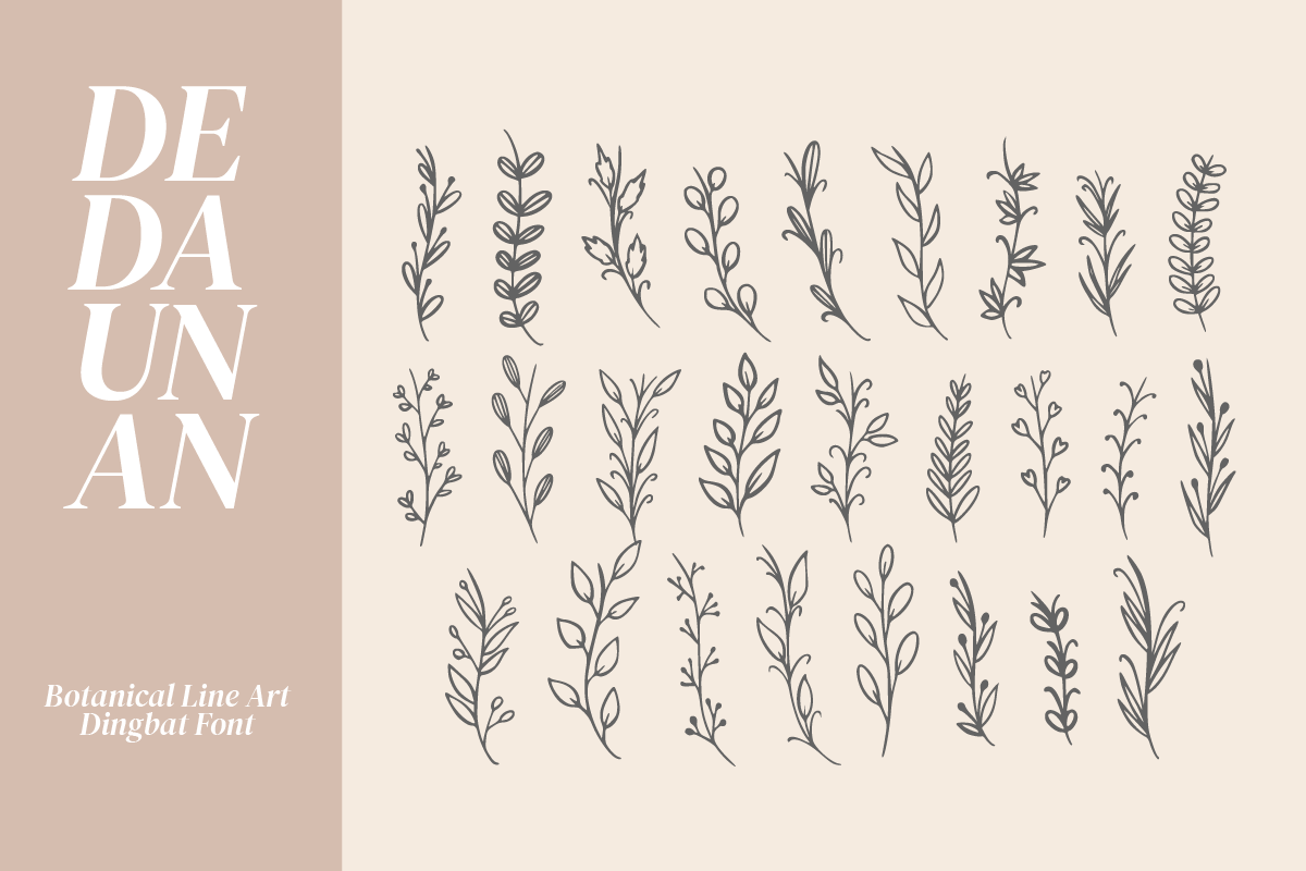 Dedaunan - A Botanical Dingbat Font