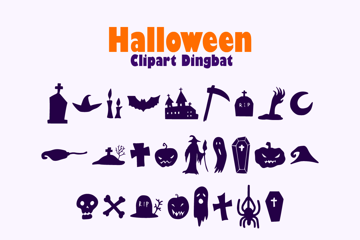 Halloween Clipart - A Dingbat Font